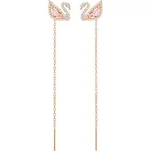 Swarovski Oorbellen 'Swan' rose-goud / pink / zilver