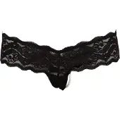 Cottelli - String slip - Kant met kralen - Zwart - M