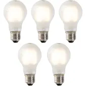 LUEDD Set van 5 E27 LED filament lampen mat glas A60 2W 180 lm 2700K