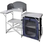 vidaXL Campingkeuken inklapbaar met windscherm aluminium