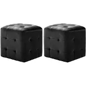 vidaXL Nachtkastjes 2 st 30x30x30 cm fluweel zwart