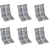 vidaXL Tuinstoelkussens 6 st 100x50x3 cm oxford stof ruitpatroon grijs