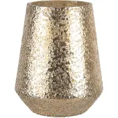 Clayre & Eef Glazen Theelichthouder Ø 16*20 Cm Goudkleurig Glas