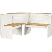 vidaXL Hoekbank REINE 151 cm massief grenenhout honingbruin en wit