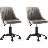 vidaXL Eetkamerstoelen draaibaar 2 st fluweel lichtgrijs