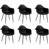 vidaXL Eetkamerstoelen 6 st PP zwart