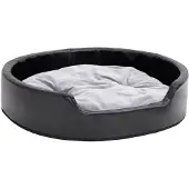 vidaXL Hondenmand 79x70x19 cm pluche en kunstleer zwart en grijs