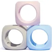 Moluk OIBO / SET Pastel kleuren, set van 3 soft-grip baby ballen in verschillende kleuren, in siliconen rubber, in doos 8.3x8.3x19.2cm, 0+