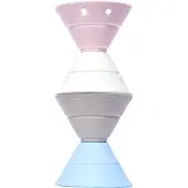 Moluk HIX - Pastel Kleuren, 4 omvormbare bouwkegels in elastische siliconen rubber, in doos 8.2x8.2x14.3cm, 2+