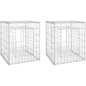 vidaXL Schanskorf palen 2 st 50x50x60 cm ijzer