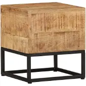 vidaXL Bijzettafel 30x30x33 cm ruw mangohout