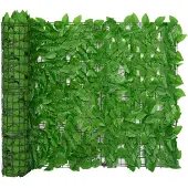 vidaXL Balkonscherm met groene bladeren 600x100 cm