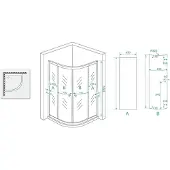 Xellanz Eco kwartronde cabine met twee schuifdeuren 1000 x 1000 x 1900 x 5 mm nano helder glas/chroom