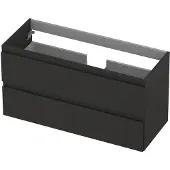 Ink Onderkast 100x40cm - Greeploos - 2 Lades - Mat Antraciet - Badkamermeubels, Wastafelonderkasten - 8718835010287