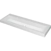 Ink Dock wastafel Polystone met 2 kraangaten 6x120x40cm Glans wit