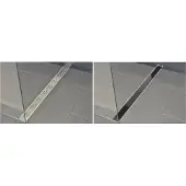 Wiesbaden glasrooster voor douchegoot 50 x 7 cm glanzend zwart