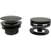 Wiesbaden Knop/plug badoverloop inclusief badvulfunctie rond gunmetal