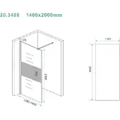 Wiesbaden Slim glasplaat 1400 x 2000 x 8 mm nano helder glas met melkglas middenband