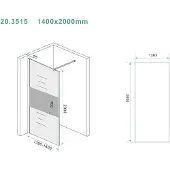 Wiesbaden Slim glasplaat 1400 x 2000 x 8 mm nano rookglas met melkglas middenband