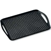 Kesper Dienblad Rechthoekig - Anti-slip Dienblad - Diep dienblad met antislip - Met handvatten - 45.5 x 32 x 4.5 Cm - Kleur: Zwart