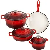 Carl Schmidt Sohn GmbH XANTEN, pannenset, 7-delig, gietijzer, rood