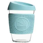 Neon Kactus Koffieglas 340 Ml Glas/siliconen Lichtblauw