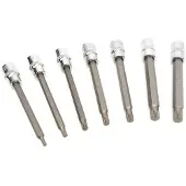 StahlKaiser 7 Delige 3/8? Lange Doppenset Veeltand / Spline M4-M10