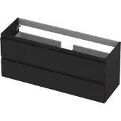 Ink Onderkast 120x40cm - Greeploos - 2 Lades - Mat Zwart - Badkamermeubels, Wastafelonderkasten - 8718835049416