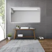 Gliss Design Spiegel horizontaal led standaard verlichting 180 cm en spiegelverwarming