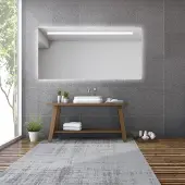 Gliss Design Spiegel horizontaal led standaard verlichting 70 cm en spiegelverwarming