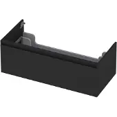 Ink Onderkast 100x45cm - Greeploos - 1 Lade - Mat Zwart - Badkamermeubels, Wastafelonderkasten - 8718835043049