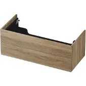 Ink Onderkast 100x45cm - Push To Open - 1 Lade - Zuiver Eiken - Badkamermeubels, Wastafelonderkasten - 8718835093853