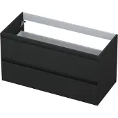 Ink Onderkast 100x45cm - Greeploos - 2 Lades - Mat Antraciet - Badkamermeubels, Wastafelonderkasten - 8718835009588