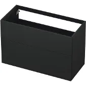 Ink Onderkast - Push To Open - 2 Laden - Mat Antraciet - 100x45cm - Badkamermeubels - Wastafelonderkasten - 8718835049966