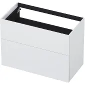Ink Onderkast 90x45cm - Push To Open - 2 Lades - Hoogglans Wit - Badkamermeubels, Wastafelonderkasten - 8718835049829