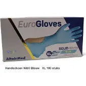 Eurogloves Solid Nitrile Handschoenen - Blauw - 100st