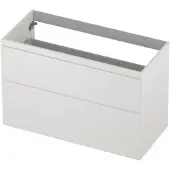 Ink Onderkast 100x45cm - Greeploos - 2 Lades Asymmetrisch - Mat Wit - Badkamermeubels, Wastafelonderkasten - 8718835128180