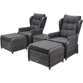 AVH-Collectie Toscane XL lounge balkonset verstelbaar 5-delig antraciet