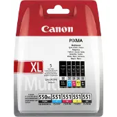 Canon cartridge voordeelpak PG550CL551 (PG-550 XL + 4x CL-551) |