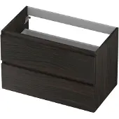 Ink Onderkast 80x40cm - Greeploos - 2 Lades - Intens Eiken - Badkamermeubels, Wastafelonderkasten - 8718835078478