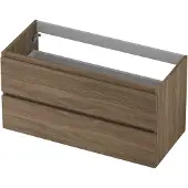 Ink Onderkast 100x45cm - Greeploos - 2 Lades - Zuiver Eiken - Badkamermeubels, Wastafelonderkasten - 8718835078676