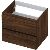Ink Onderkast 60x45cm - Greeploos - 2 Lades - Koper Eiken - Badkamermeubels, Wastafelonderkasten - 8718835050337