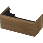 Ink Onderkast 100x45cm - Push To Open - 1 Lade - Intens Eiken - Badkamermeubels, Wastafelonderkasten - 8718835093860
