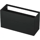 Ink Onderkast 120x45cm - Push To Open - 2 Lades - Mat Antraciet - Badkamermeubels, Wastafelonderkasten - 8718835050061