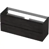Ink Onderkast 120x40cm - Greeploos - 2 Lades - Houtskool Eiken - Badkamermeubels, Wastafelonderkasten - 8718835043629