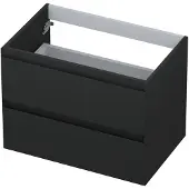 Ink Onderkast 70x45cm - Greeploos - 2 Lades - Mat Antraciet - Badkamermeubels, Wastafelonderkasten - 8718835009540