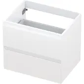 Ink Onderkast 60x45cm - Greeploos - 2 Lades - Hoogglans Wit - Badkamermeubels, Wastafelonderkasten - 8718835009519