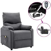vidaXL Massagestoel elektrisch stof donkergrijs