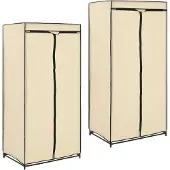 vidaXL Kledingkasten 2 st 75x50x160 cm crème