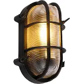 QAZQA Industriële wand- en plafondlamp zwart ovaal IP44 - Noutica